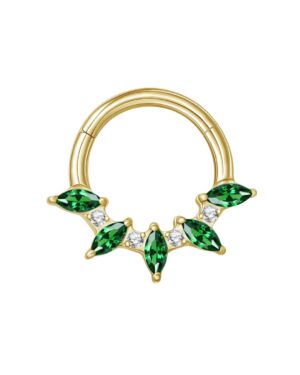 Clicker titane ASTM F136 gold PVD 18k green