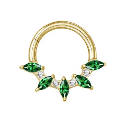 Clicker titane ASTM F136 gold PVD 18k green