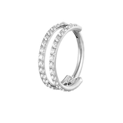 Clicker titane ASTM F136 double strass