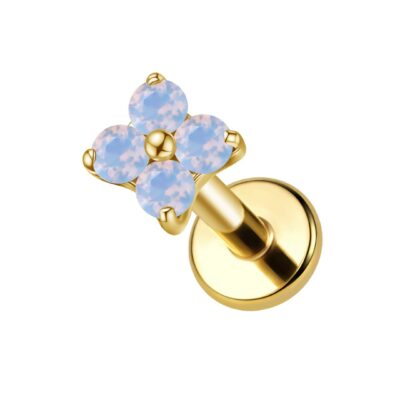 Labret titane ASTM F136 gold PVD 18k filetage interne