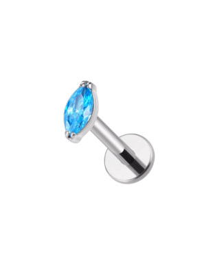 Labret titane ASTM F136 filetage interne blue