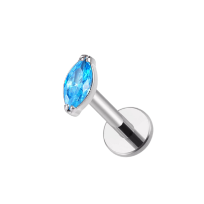 Labret titane ASTM F136 filetage interne blue