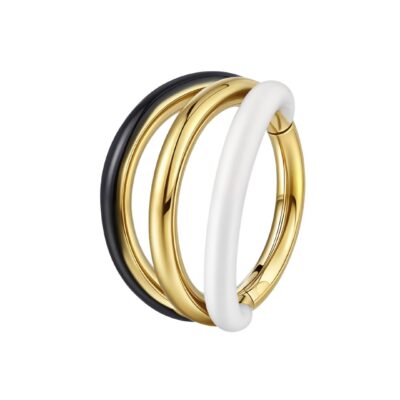 Clicker titane ASTM F136 gold PVD 18k triple black and white