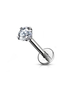 Labret titane ASTM F136 strass griffé
