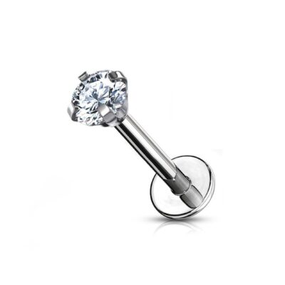 Labret titane ASTM F136 strass griffé