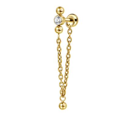 Labret titane ASTM F136 gold PVD filtage interne