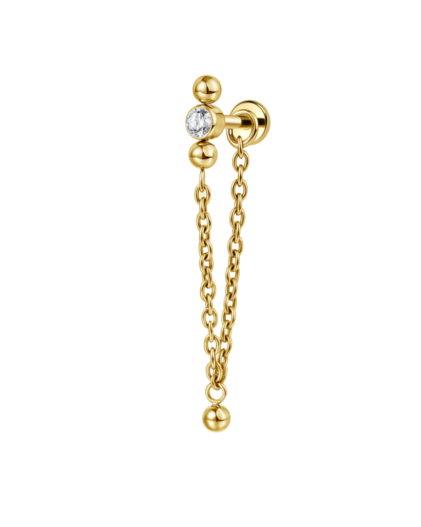 Labret titane ASTM F136 gold PVD filtage interne
